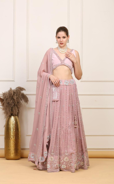 Mritsa Gota Patti Silk Lehenga Set - Red