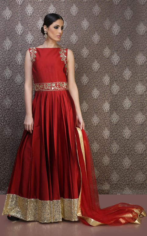 Mritsa Gota Patti Silk Lehenga Set - Red