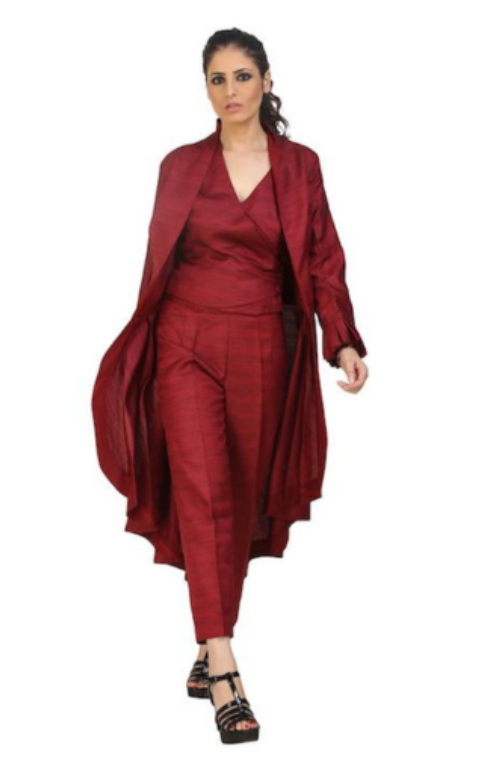 Mritsa Gota Patti Silk Lehenga Set - Red