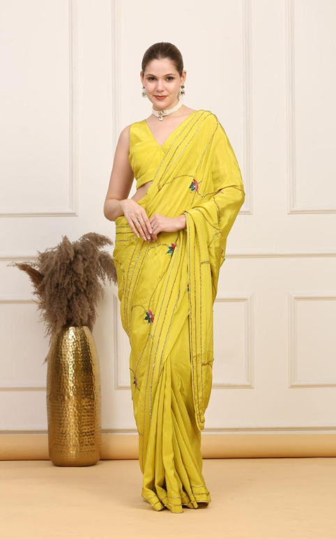 Mritsa Gota Patti Silk Lehenga Set - Red