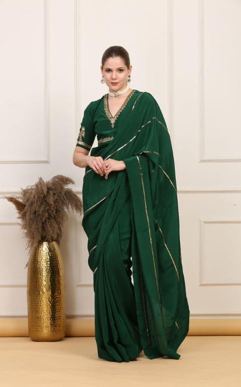 Mritsa Gota Patti Silk Lehenga Set - Red