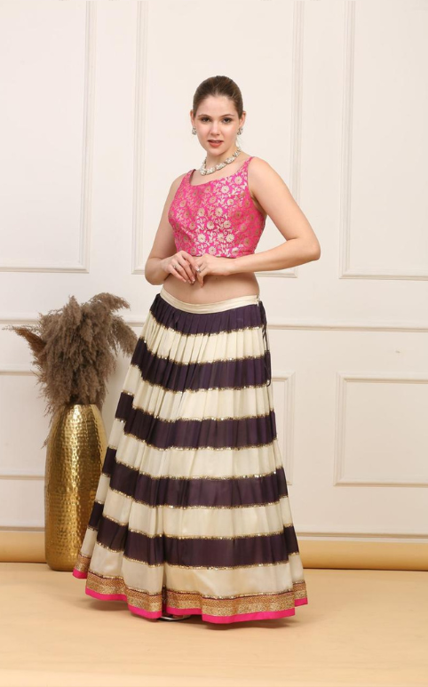 Mritsa Gota Patti Silk Lehenga Set - Red