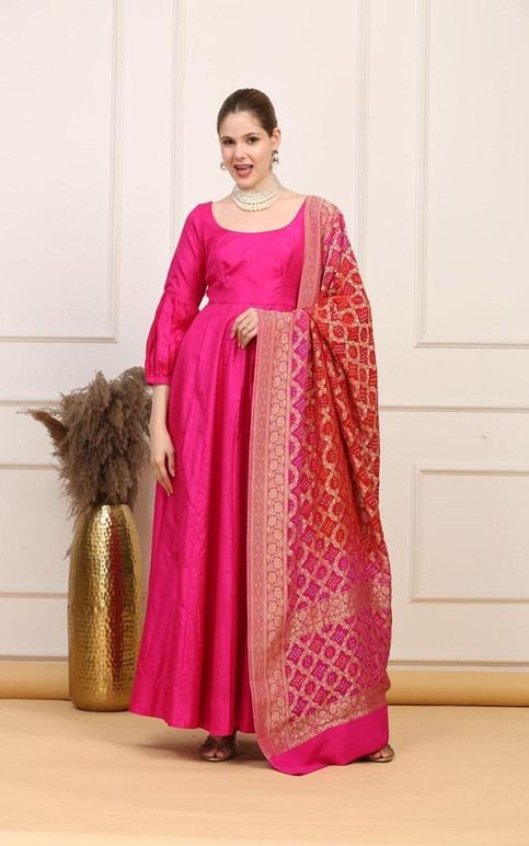 Mritsa Gota Patti Silk Lehenga Set - Red
