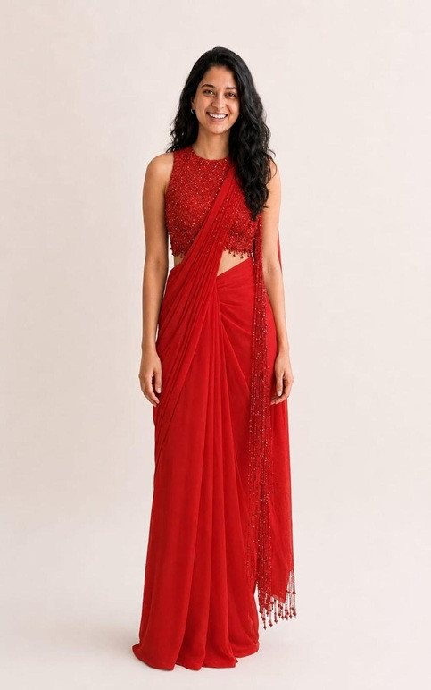 Sarasvi Gota Patti Silk Lehenga Set - Pink